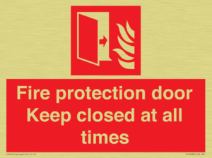 Fire protection door Keep closed at all times